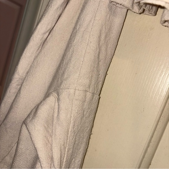 ASOS DESIGN wide leg dad pants‎ linen stone tan size 12 - Picture 7 of 7